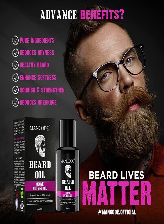 MAN CODE Mancode Beard & Hair Growth Oil, 60ml |With Clove & Nutmeg Natural Oils including Vitamin E Hair Oil for Thicker & Longer Beard | Beard Oil for Uneven, Patchy & Fast Beard Growth | Growth Oil for Stronger & Fuller Beard Hair - Image 3